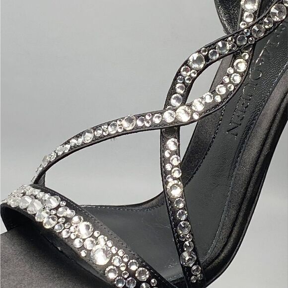 Alexander McQueen Crystal-Embellished Satin High-Heel Sandals - Picture 8 of 13